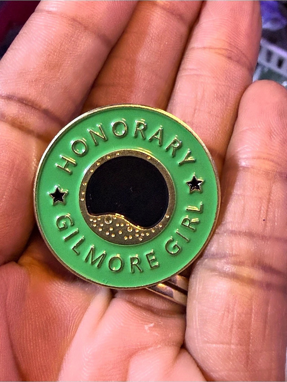 Honorary Gilmore Girl Enamel Pin Green & Gold Brooch